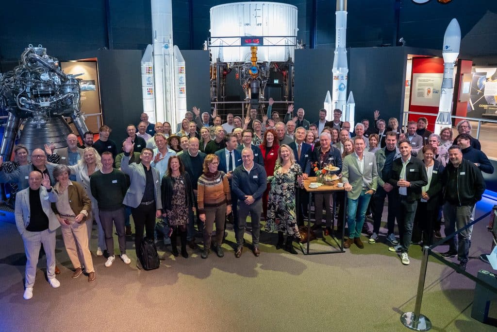 Foto met alle ondernemers bij het ondernemersontbijt 2025