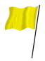 Tekening van een gele wapperende vlag
