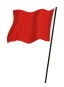 Tekening van een rode wapperende vlag