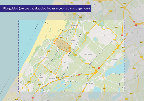 Kaartje van het netwerk van doorfietsroutes in de (noordelijke) Duin- en Bollenstreek.